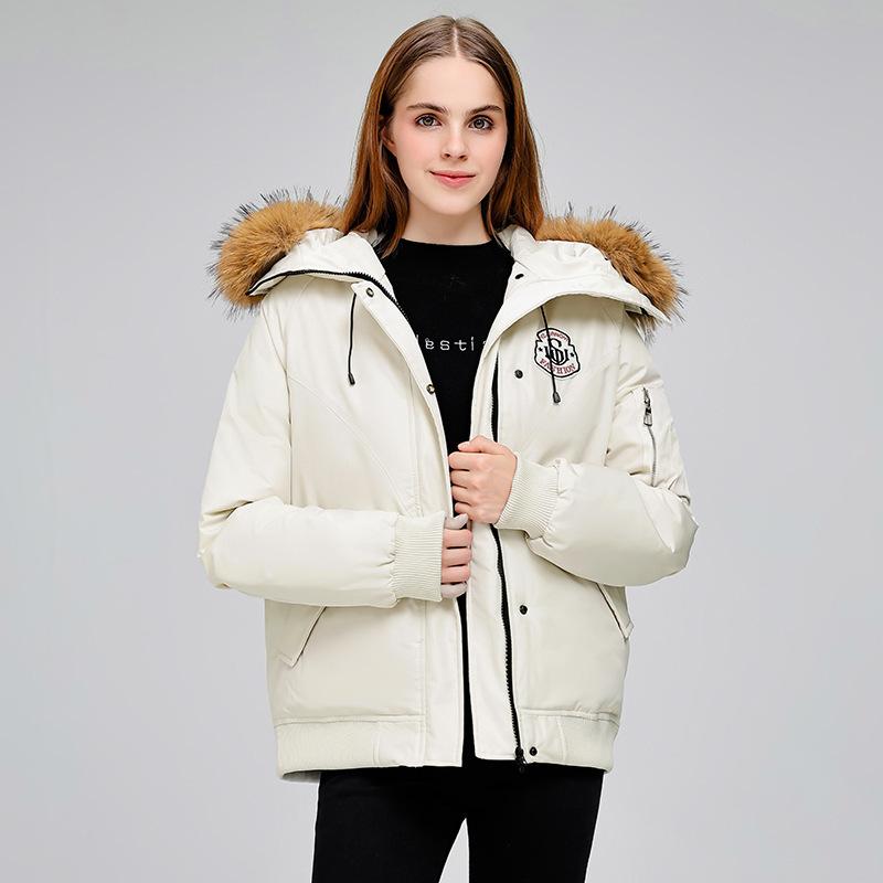 New winter jacket down cotton-padded clothing fashion spot thickened cotton-padded clothing large fur collar cotton-padded jacket outdoor snow clot