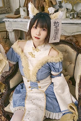 Clearstone Dusty Confi Halloween Fox Jiangshi Costume for Women, Blue