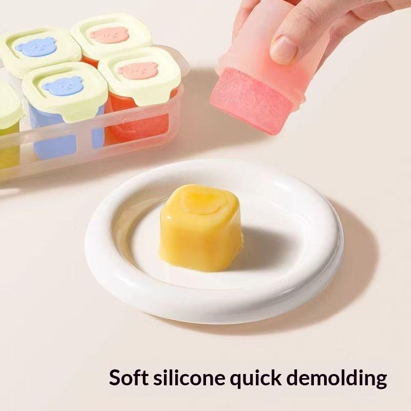 2/4/8 Stück Baby-Kleinkind-Ernährungsbox Gedämpfter Kuchenform Eiswürfelform Baby-Kleinkind-Ernährung Mini-Box mit Deckel