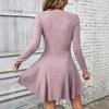 Women's French Knit Long Sleeve Dress Mini Skirt - Autumn Winter New Arrivals