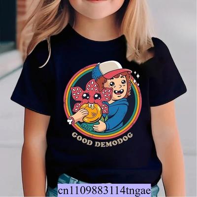 2026 Summer Hawkins Demogorgon Children's Clothing Short Sleeve Kids T-shirt Cute Tees Harajuku Tshirt for Boys Girls