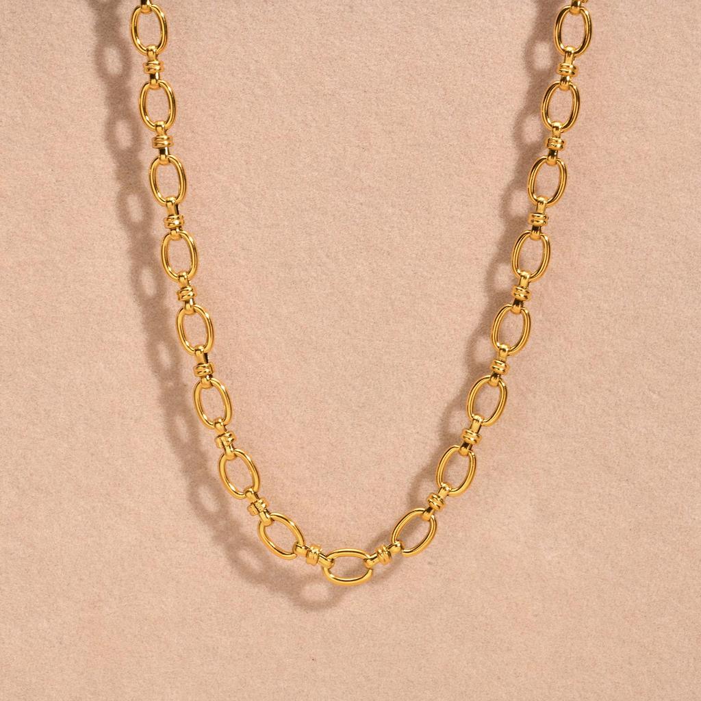 Stainless Steel Thin Chain Necklace For Women Girls,Female Fashion Retro Street Trend Handmade Neck Chain,Punk Party Jewelry