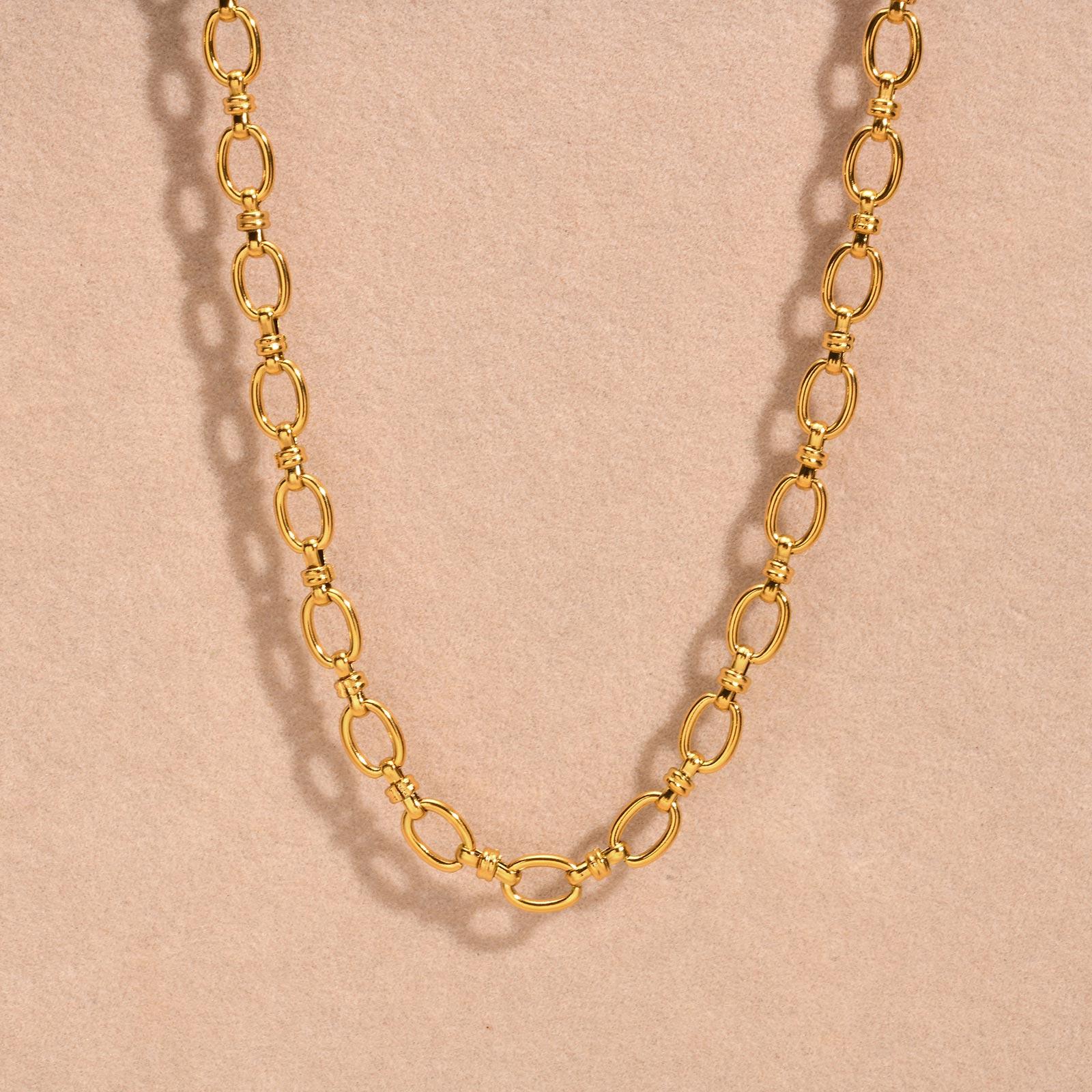 

Stainless Steel Thin Chain Necklace For Women Girls,Female Fashion Retro Street Trend Handmade Neck Chain,Punk Party Jewelry