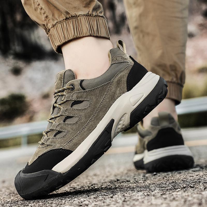New Antiskid Man Driving Shoes Leisure Lace-Up Treking Footwear Trainers All-match Men Casual Flats Shock-Absorbing Hiking Shoes