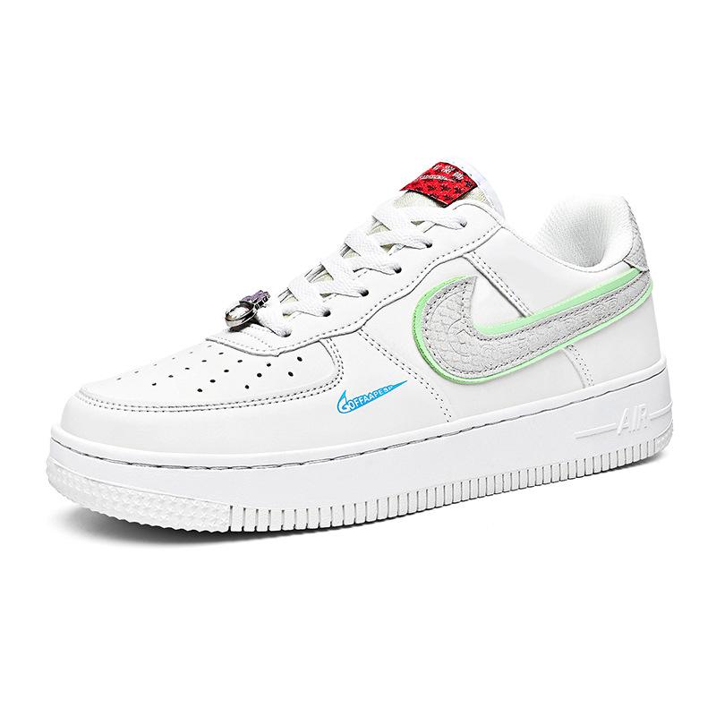 נעלי סניקרס יומיומיות רב-תכליתיות Putian AJ Air Force 1 נמוכות לבן/שחור/זהב לגברים ונשים