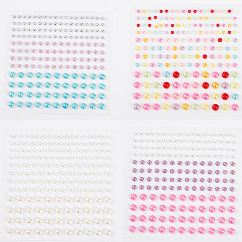 1 Sheet Plastic Semi-Circular Pearl Decoration Stickers For Face Beauty Makeup