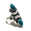 Copper Turquoise Adjustable 925 Sterling Silver Ring - Fits US Sizes 6 to 10 - Handmade Boho Jewelry for Women & Men, Valentine Gifts