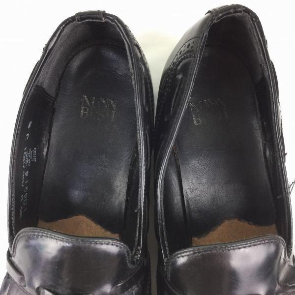 80er-90er Vintage NUNN BUSH Goodyear rahmengenäht Quasten-Loafer Schwarz Größe 9.5D 27.0 Leder(GEBRAUCHT)