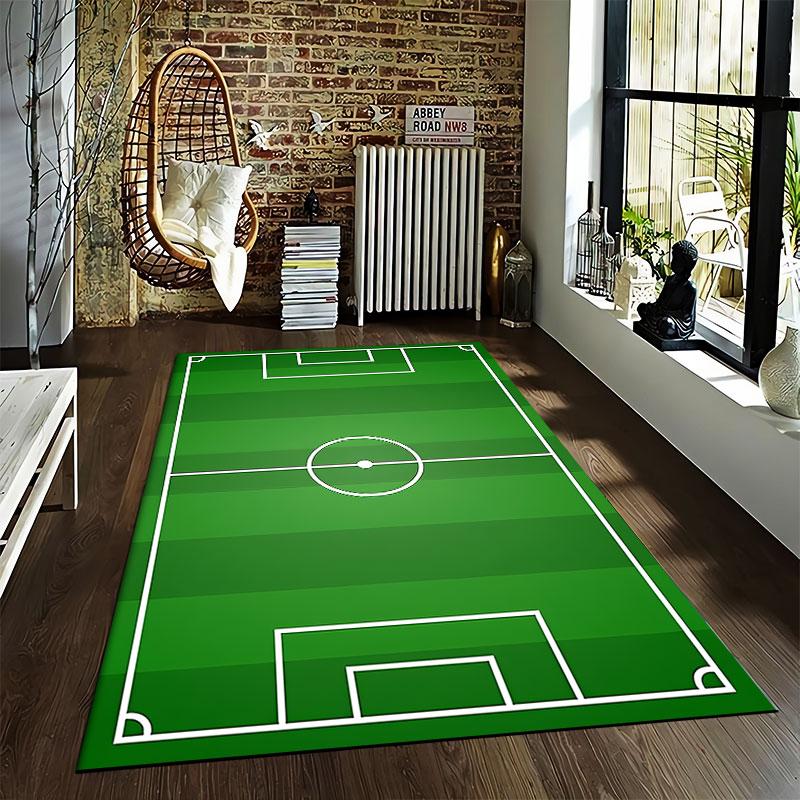 Soccer Field Design Carpet Suitable As a Non-slip Mat for the Living Room or Bedroom Sofa