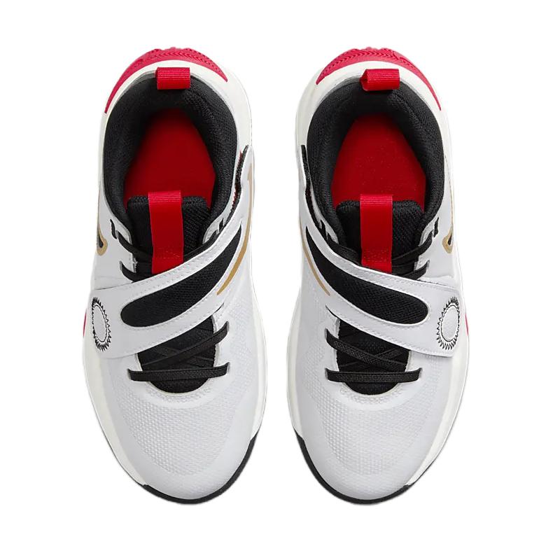 Nike Team Hustle D11 GS White Gold University Red Kids Sneakers Metallic-Gold Black DV8996-104