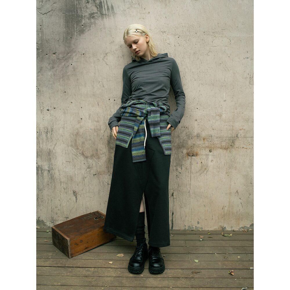Saendeusaundeu (Women) Sweat Long Skirt Navy
