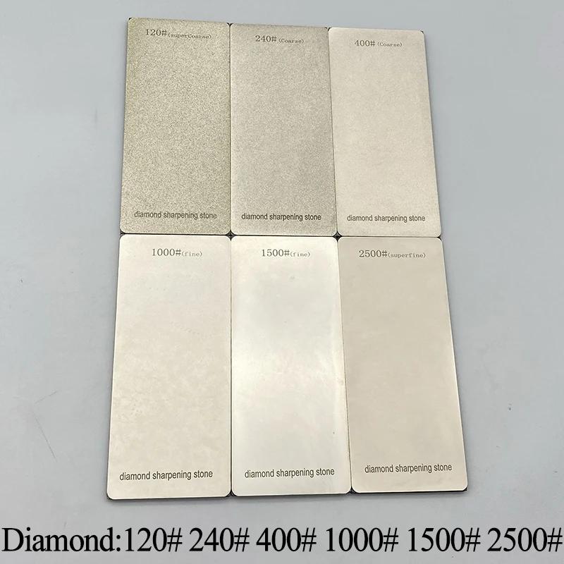 DiamantSchleifstein Messerschärfer Anti-Rutsch-Basis 120~3000 Küchenmesser Schärfwerkzeug Set 4-8 Dünne Klinge Platten Set
