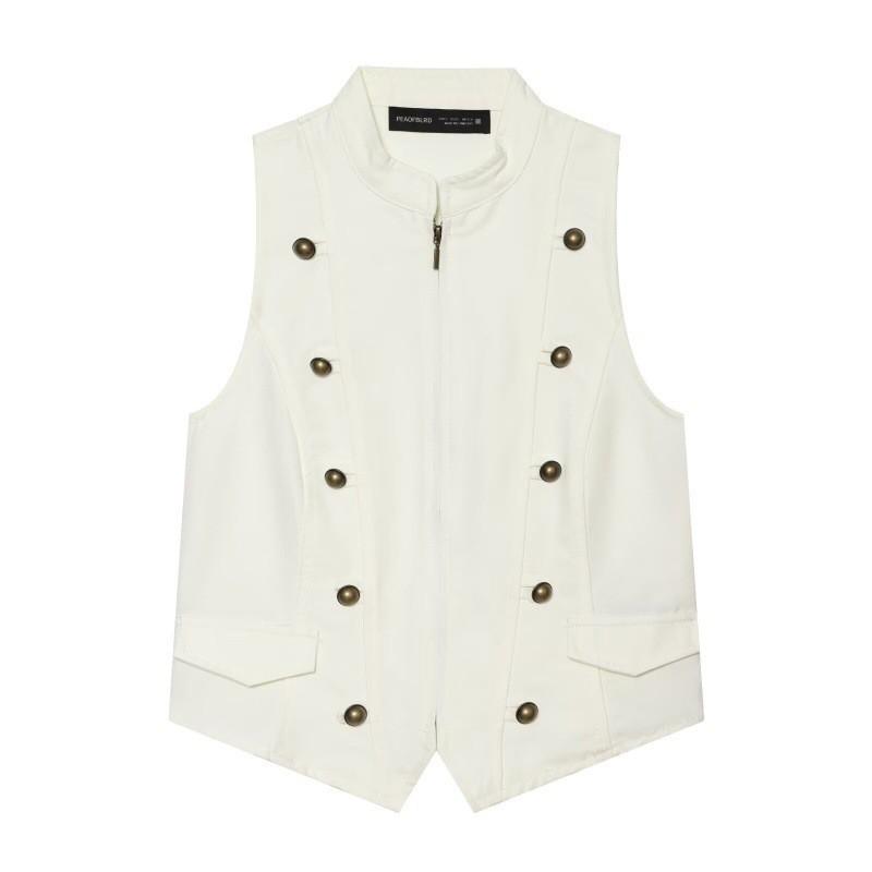 Womens Elegant Solid Color Zipper Button Top Mini Shorts Set Casual Office Wear