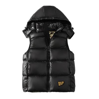 Schwarze Goldweste für Männer im Winter, dick und kältebeständig, Daunenweste aus Baumwolle, lockere Übergröße