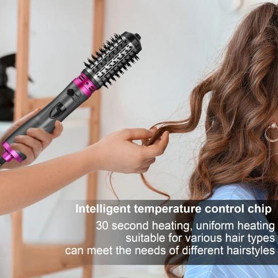 

3-в-1 стайлер для горячего воздуха, вращающийся фен для волос, щетка для сушки волос, быстрый нагрев, бигуди, выпрямитель, портативная электрическая палочка для завивки волос, женские инструменты для укладки волос