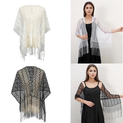 Delicate Laces Shawl Beach Vacation Shawl Versatiles Laces Elegant Women Shawl for Evening Parties and Celebrations
