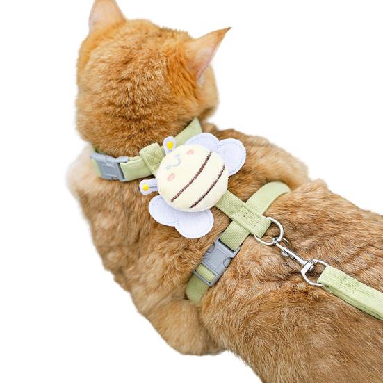 Kleine Biene Katzengeschirr Verstellbares Kätzchengeschirr mit Leine Süßes Bienen-Katzengeschirr für Kätzchen Erwachsene Katzen Sichere Spaziergänge im Freien
