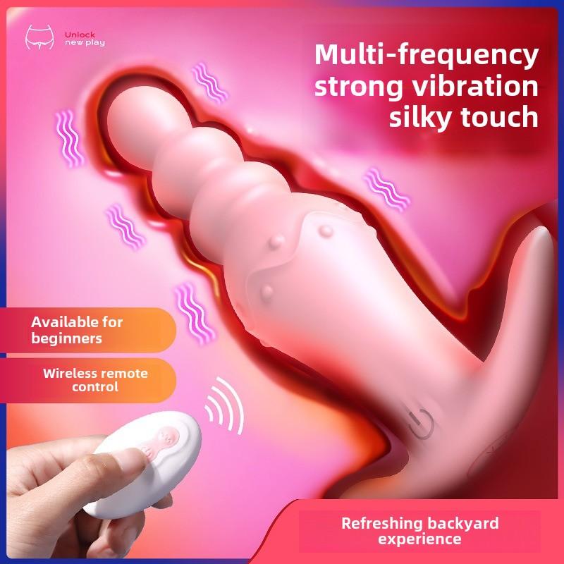 Drahtlose Fernbedienung Tragbares Vorzimmer Zugperlen M2 Vibration Analplug Prostata-Massage Masturbator Erwachsenenprodukte