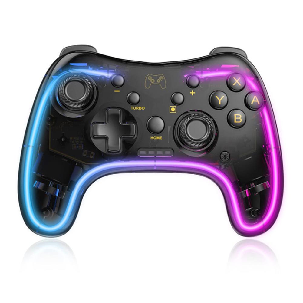 

Wireless Controller Gaming Controller Turbo One Key Up 10 Color LED Light for Switch Pro/Switch/Switch Lite/Switch OLED/iOS чёрный