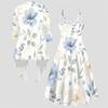 Women Plus Size Two Piece Set Long Sleeve Jacket Cami Maxi Dress