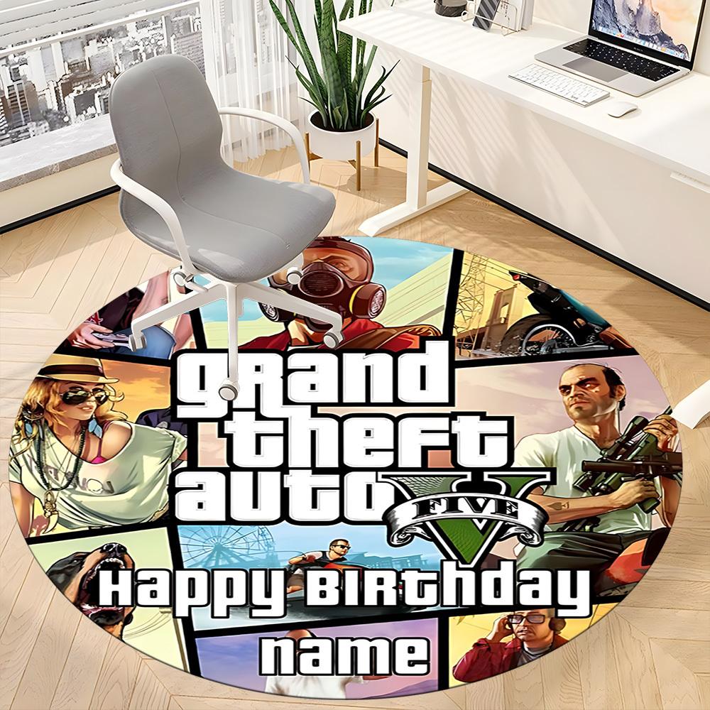 GTA Office Round Area Rug, Indoor Mat Suitable For Office,Bedroom Living Room Home Decor, Room Deco A0908165