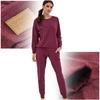 Cornette Women's Tracksuit Set Long Sleeve Modal Cotton Burgundy