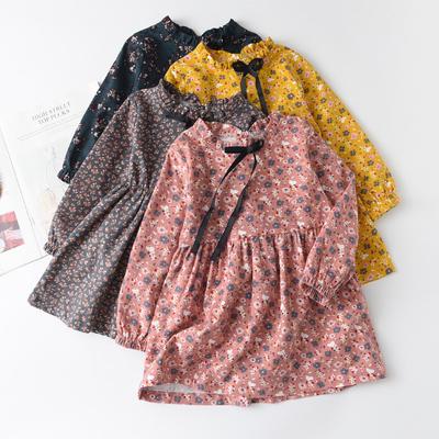 Girl's Dress Spring and Autumn Floral Children's Dress