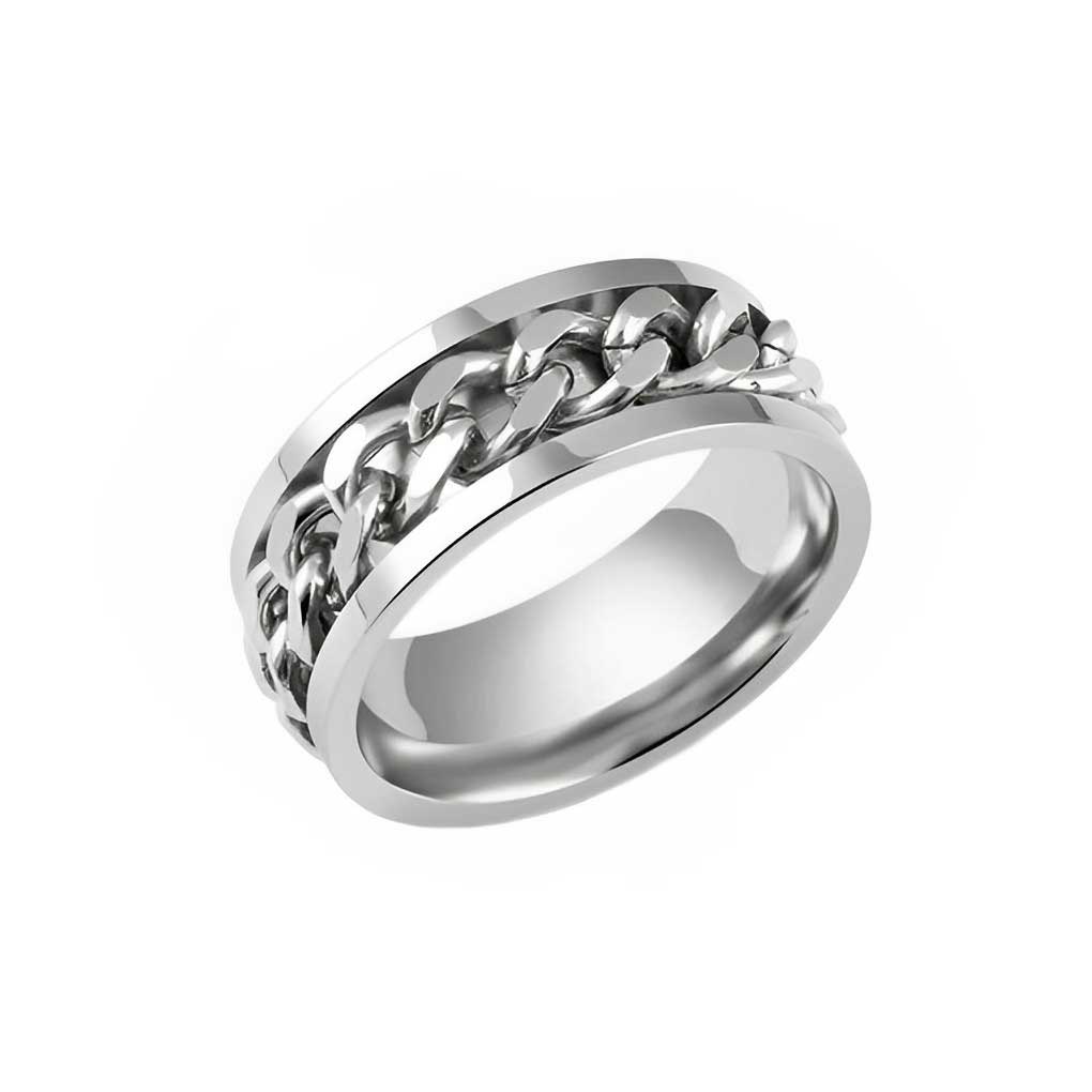 Women Men Ring Metal Simple Fashion Casual Party Hand Jewelry Clothing Craft Decoration Pendant Girlfriend Gift