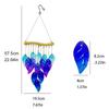 Glass Sheets Wind Chime Blue Glass Fish Wind Chime for Outdoor Garden Patio Decor Weather-proof Stained Glass Leaf Hanging Bell