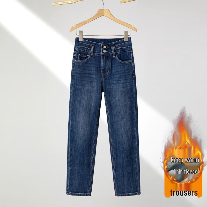 RAIN.CUN Women s Winter Slim Fit Straight Leg Jeans 32