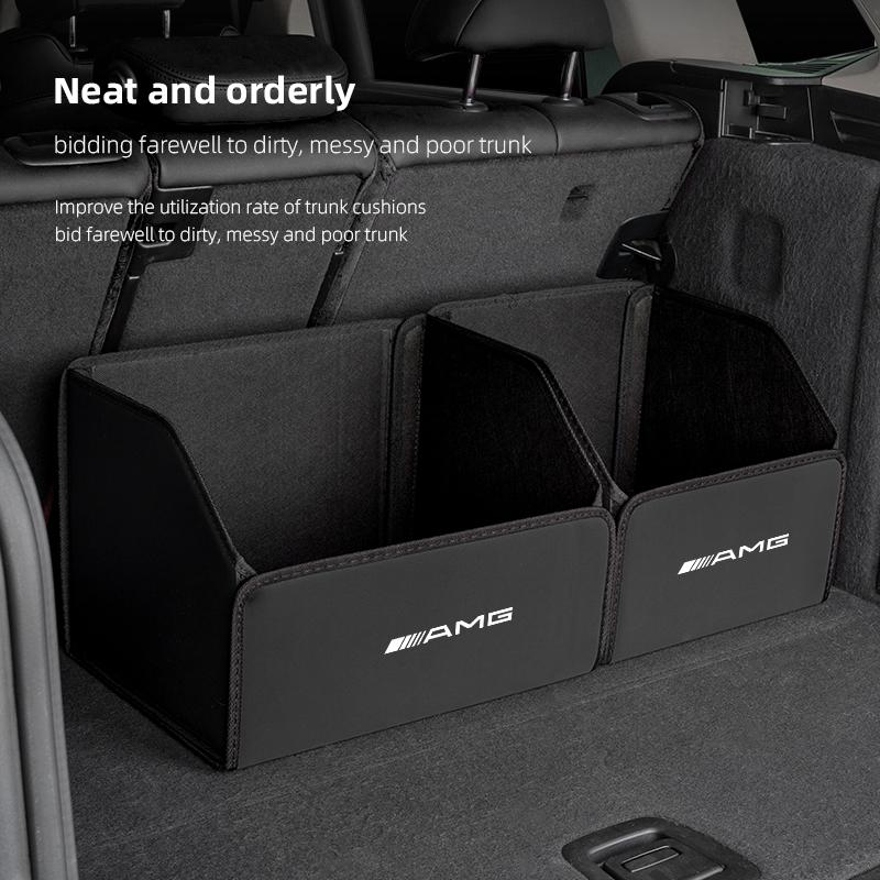 Car Boot Storage Box Leather Storage Organizer Tool Accessories Car Hub Cap For Mercedes Benz AMG W214 W205 W204 W206 W213 W212