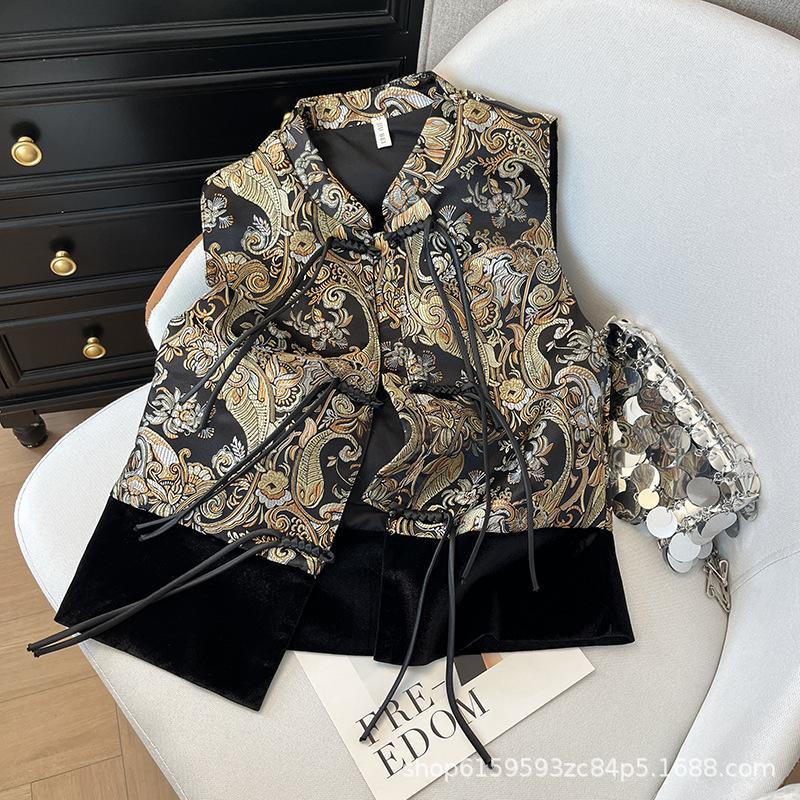 Spring New Tassel Three-dimensional Jacquard Vest Short Vest Fashionable Loose Foreign Vest Women