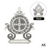 St. Benediktuskreuz Bastelornament Emaille Metall Heiliger Benedikt Statue Auto Heim Büro Tischdekoration Religiöser Segensdekor