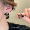 Irregular Artificial Crystal Square Stud Earrings Niche Geometric Earrings Commuter Versatile Earrings Women