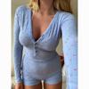 In Stock Floral Buttoned Long Sleeve Jumpsuit - Early Autumn Women's Fashion