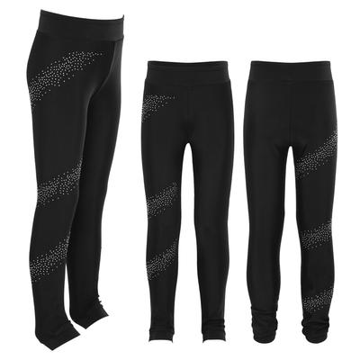 Mädchen Eiskunstlaufhose Glitzer Strass Leggings Kinder Stretch Sport Leggings Ballett Tanzstrumpfhose