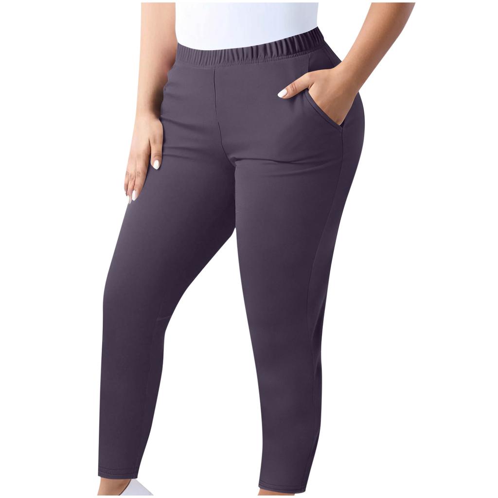 Plus Size Women Casual Yoga Leggings Stretchy Waistband Full Length Pants Comfortable Fit Suitable for Various Activities and Daily Wear