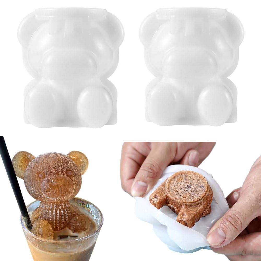 

GLOWZEN Cute Bear Ice Pack of x Large Perfect for Drinks Molds, 2, 7.5cm 7.5cm Size, белый