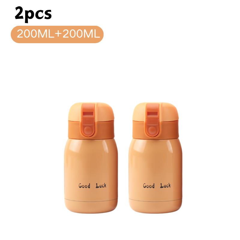 200/350ml Cute Mini Thermos Cup Stainless Steel Thermal Coffee Mug Portable Vacuum Flask Insulated Water Bottle with Button Lid