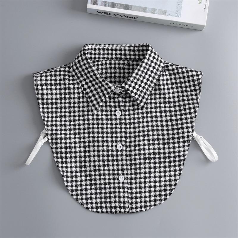 Vintage Woman Fake Collar for Sweater Autumn Black Lady Detachable Collar shirt Neckwear Solid Color False Collar