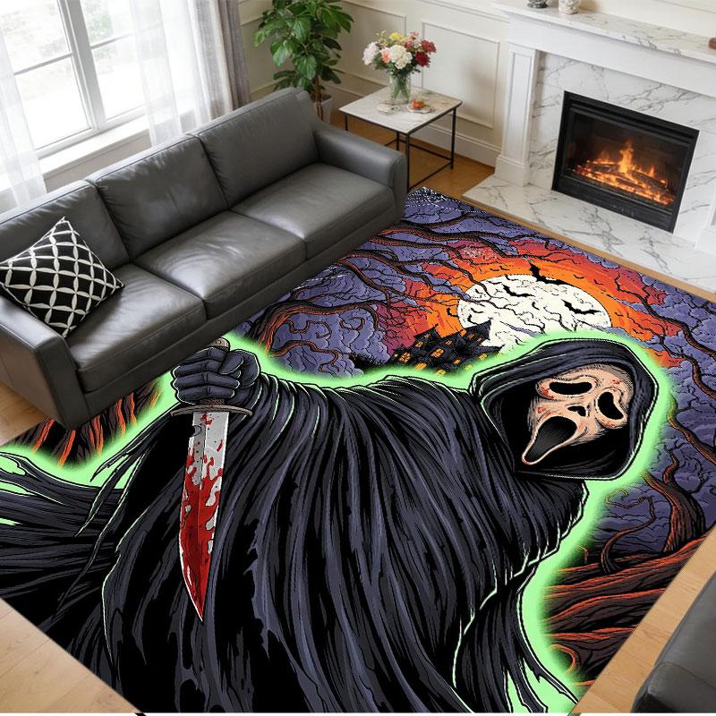 Crystal Velvet Rug Soft Non Slip Indoor Floor Mat Home DecorScream Ghostface
