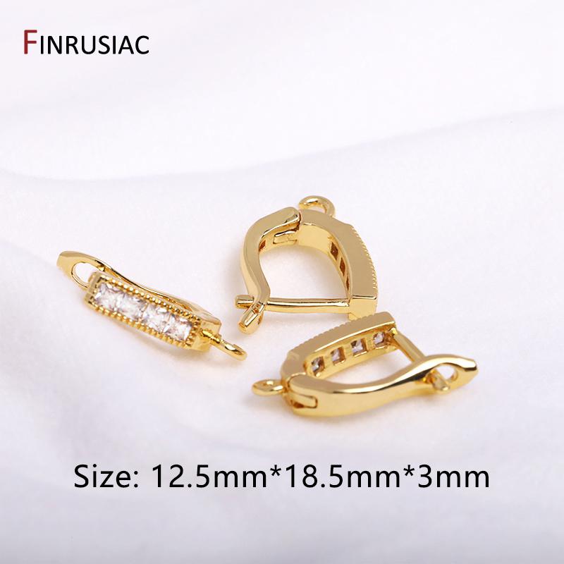 Rhodium/18K Gold Plated Zircon Earring Hooks Earring Making Supplies DIY Women Earring Jewelry Making Accessories Wholesale