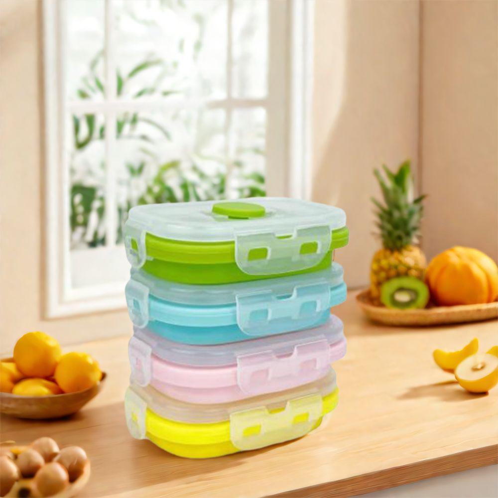 4Pcs Collapsible Food Fresh-Keeping Box 150ml Refrigerator Organizer  Kitchen