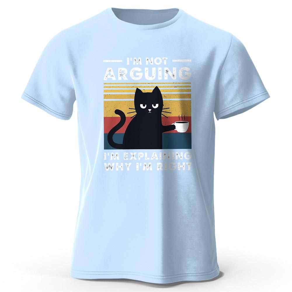 cotton Men's I Am Not Arguing Printed T-Shirt 100% Cotton Oversized Classic Funny Graphic Tees for Men Women Summer Tops