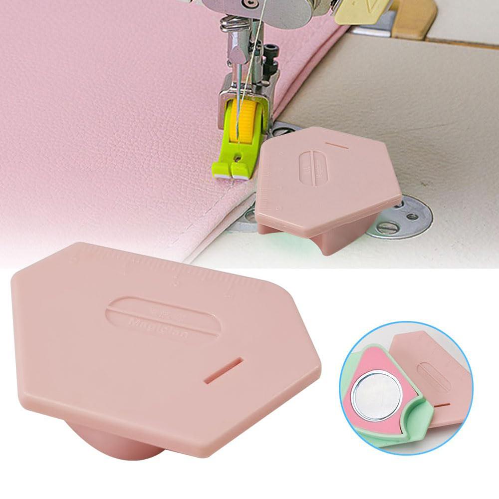1pcs Magnetic Seam Guide For Sewing Machine Polygonal Anti-Curling Plastic Positioner Universal Positioning Sewing Accessories розовый