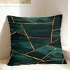 Pillow Case Green And Gold Line Pattern Soft Pillow Cover For Couch Sofa Bedroom Morden Pillowcases