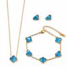 18K Gold-plated 13mm Four Leaf Clover Stainless Steel Jewelry Set Necklace Bracelet Earrings 3-Piece Set for Women Party Trendy