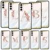 Flowers Letter Phone Case For Samsung Galaxy S26 Ultra S25 Plus S24 FE S23 S22 5G S21 S20 Cover Black Soft