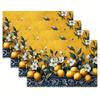 4pcs, Spring Placemats, All Seasonal Table Mats, Bright Yellow Blue Lemons White Decorative, Heat-Resistant Coffee Placemats, Suitable for Indoor, Out