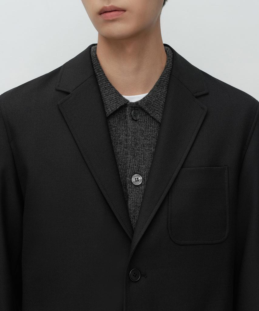 MUSINSA STANDARD [City Workers] Wool Blend Blazer [Black]